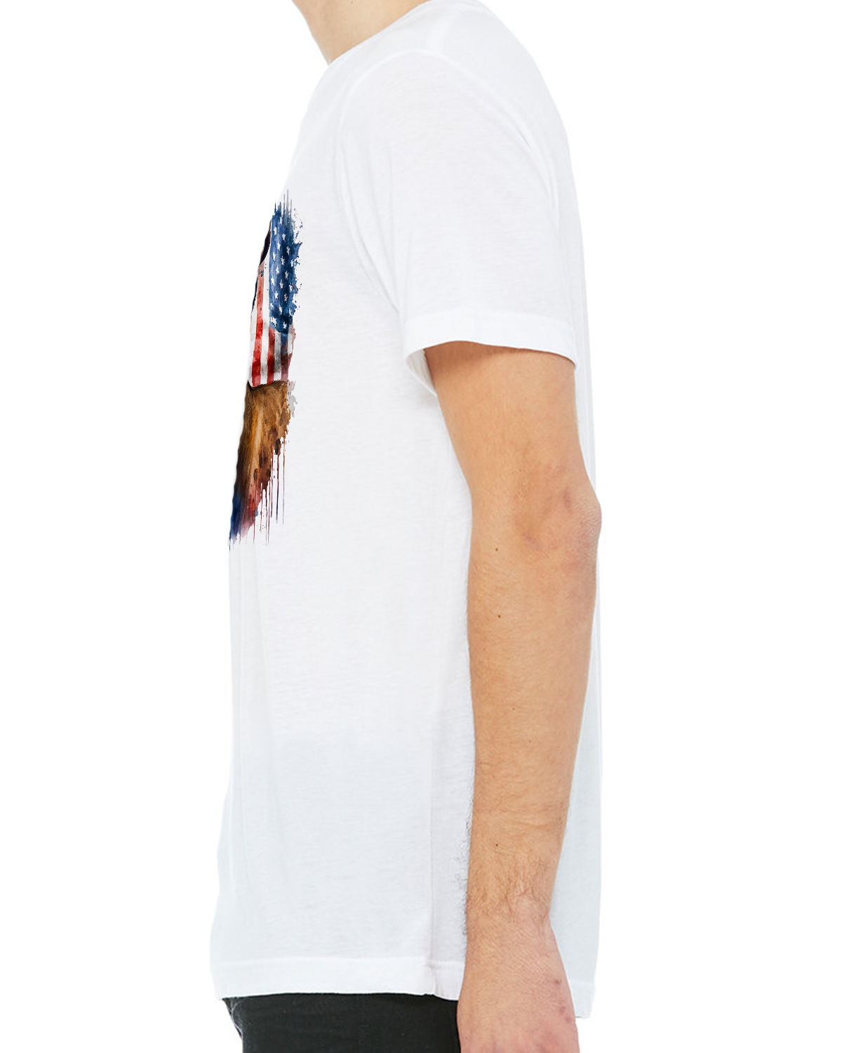 American Made Patriotic US Flag & Deer T-Shirt Custom Hats and Apparel