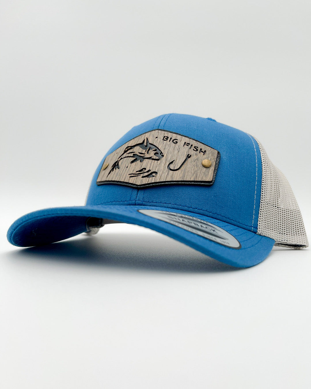 Fishing Hat For Men - Country Style Mesh Trucker Cap With Leather Patch, Adjustable One Size Fits Most