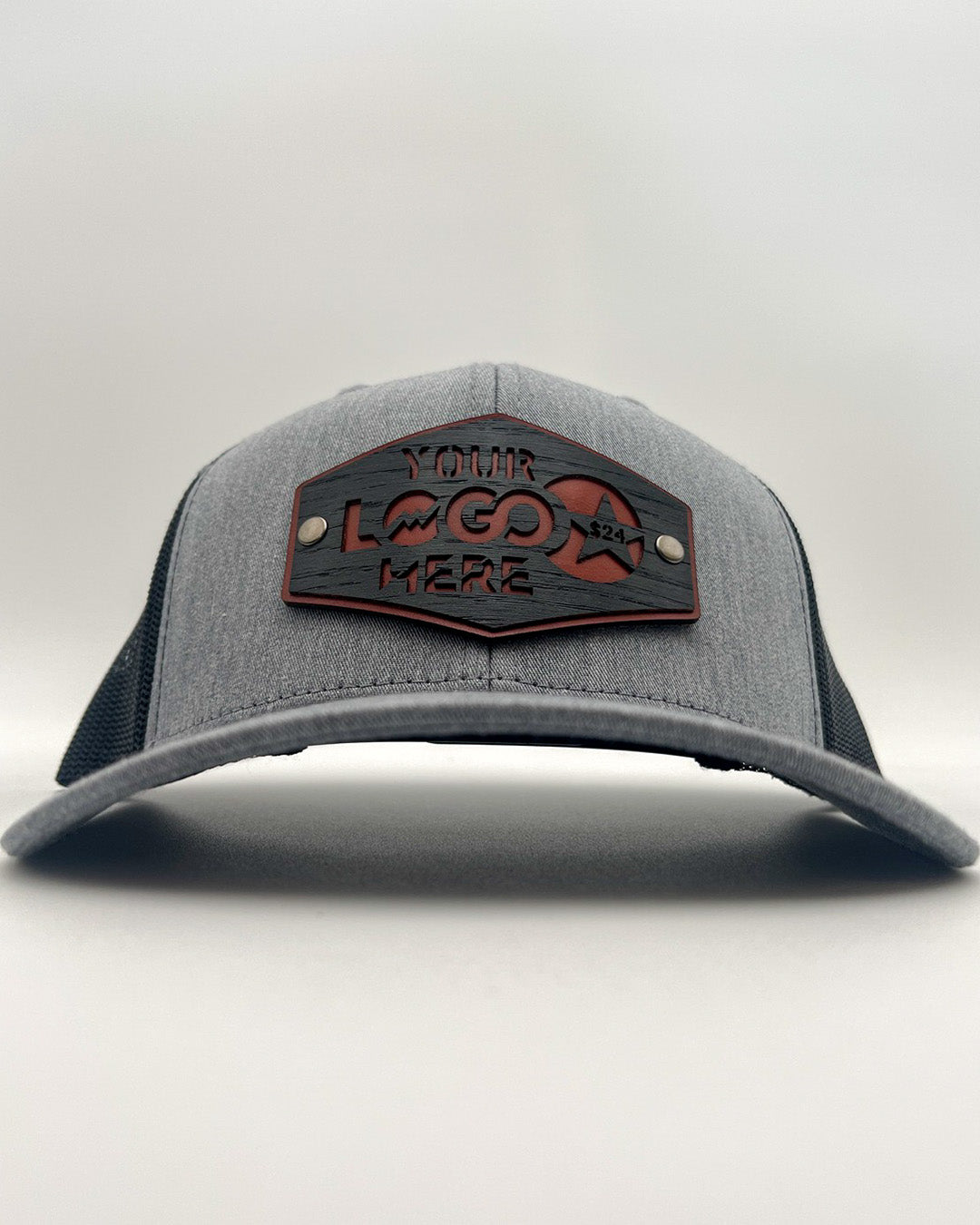 Affordable Cheap Custom Leather Patches Affordable Custom Hats Custom Leather Patch Hat with Your Logo Real Wood Retro Trucker Mesh Cap Flexfit Richardson