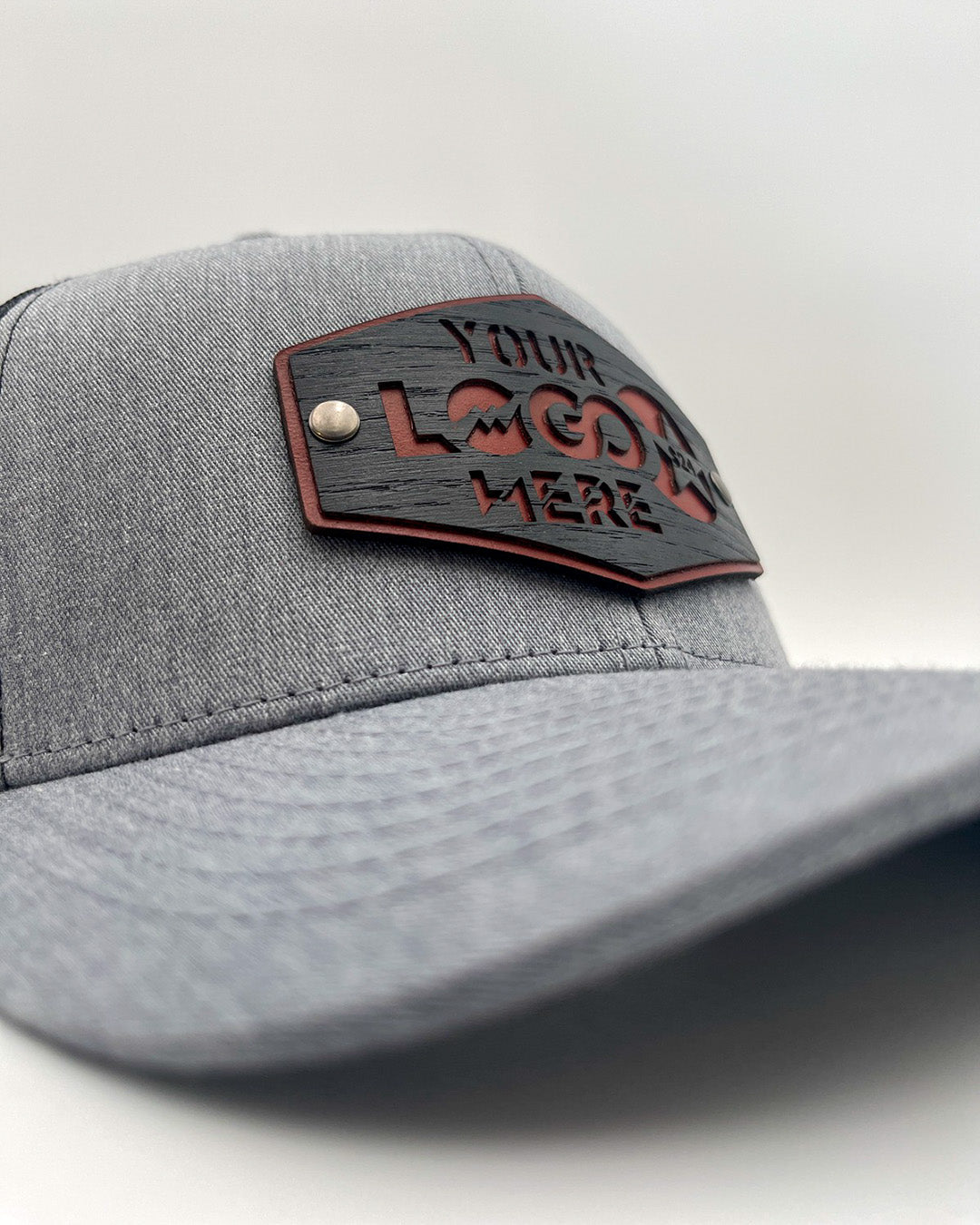 Cheap Custom Leather Patches Affordable Custom Hats Custom Leather Patch Hat with Your Logo Real Wood Retro Trucker Mesh Cap Flexfit Richardson