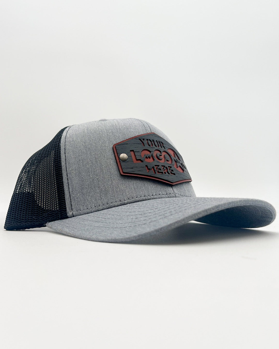 Cheap Personalized Baseball Hats Trucker Custom Leather Patches Affordable Custom Hats Custom Leather Patch Hat with Your Logo Real Wood Retro Trucker Mesh Cap Flexfit Richardson