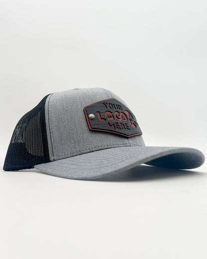 Cheap Personalized Baseball Hats Trucker Custom Leather Patches Affordable Custom Hats Custom Leather Patch Hat with Your Logo Real Wood Retro Trucker Mesh Cap Flexfit Richardson