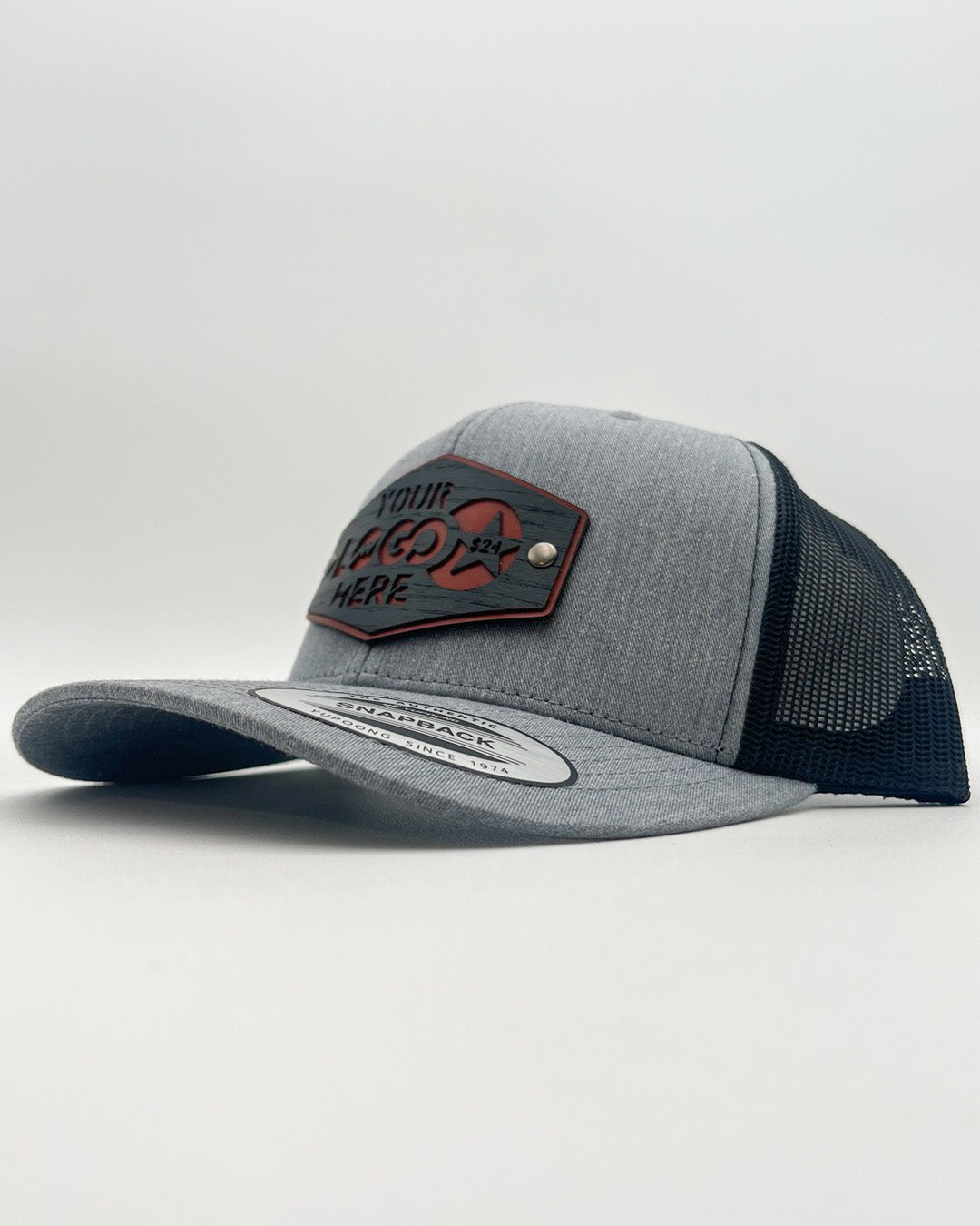 Your Logo Hat Embroidery Cheap Custom Leather Patches Affordable Custom Hats Custom Leather Patch Hat with Your Logo Real Wood Retro Trucker Mesh Cap Flexfit Richardson