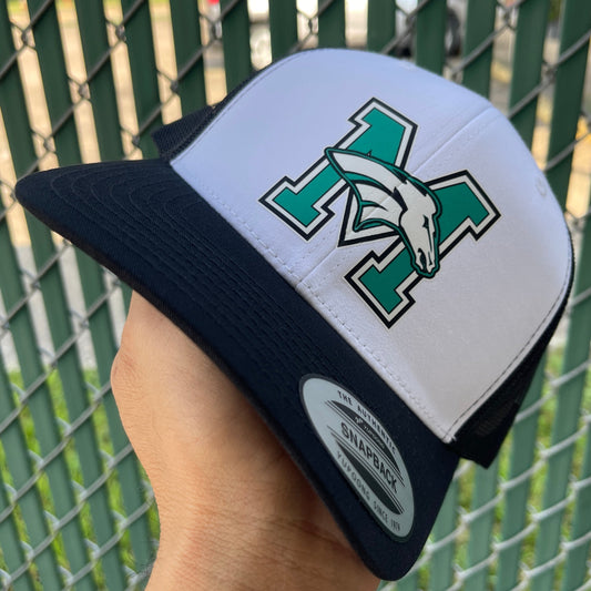 Pasadena Memorial High School Black and White Retro Full Color Mavericks Hat