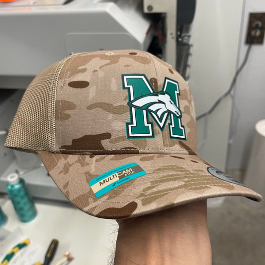 Pasadena Memorial High School Mavericks Arid Camo Trucker Mesh Cap Marching Band Football Team