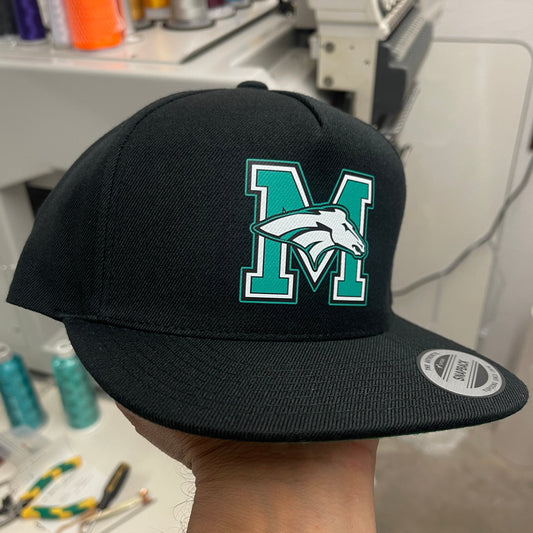 Pasadena Memorial Mavericks Black Flat Bill Snapback Football Team