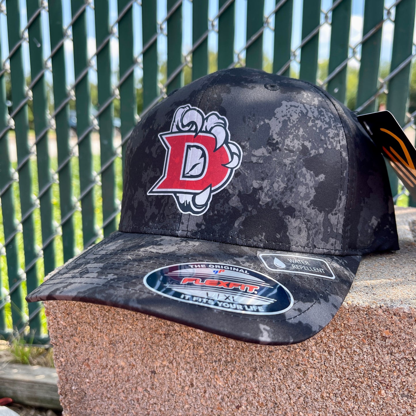 Pearland Glenda Dawson High School Eagles Black Flexfit Veil Camo Hat