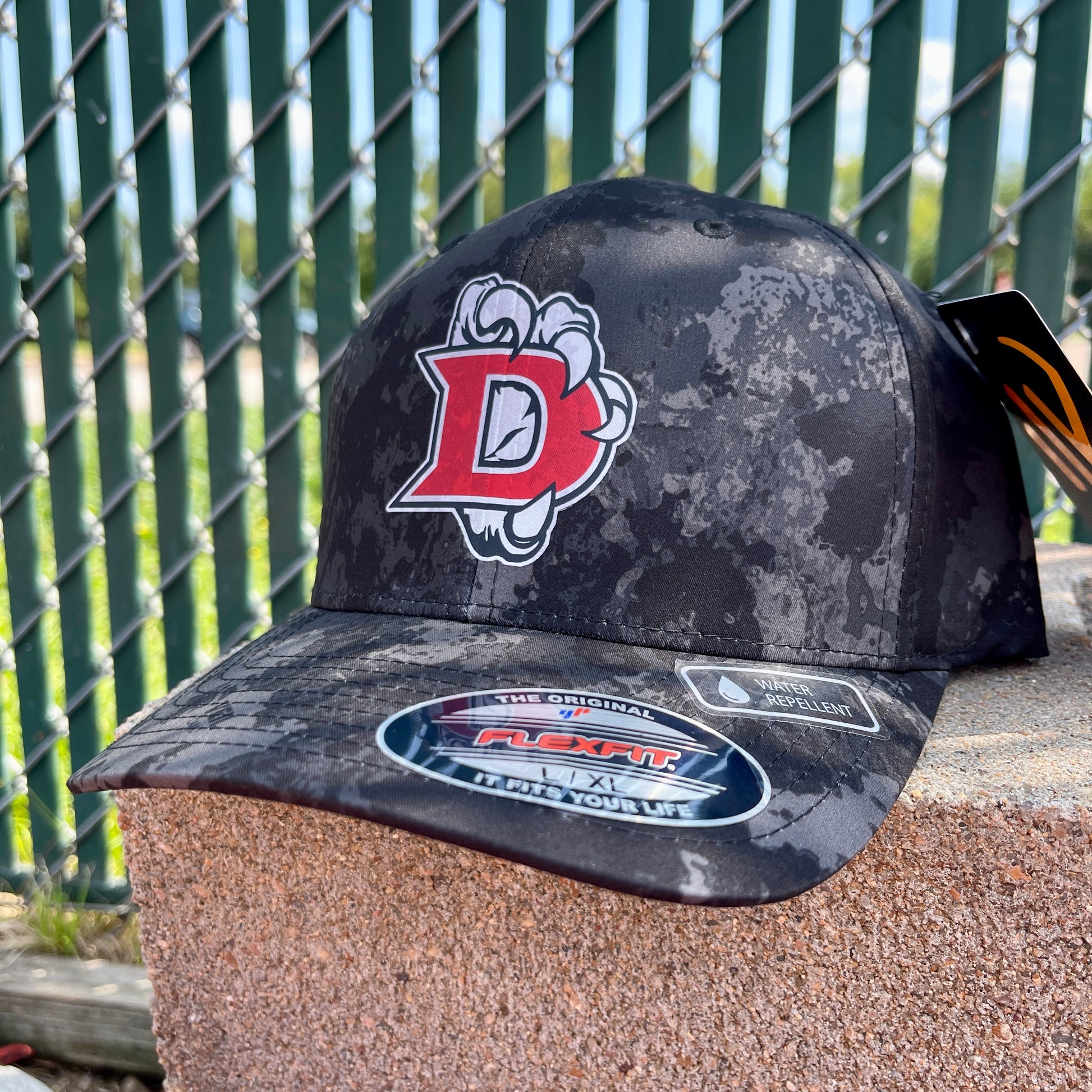 Pearland Glenda Dawson High School Eagles Black Flexfit Veil Camo Hat