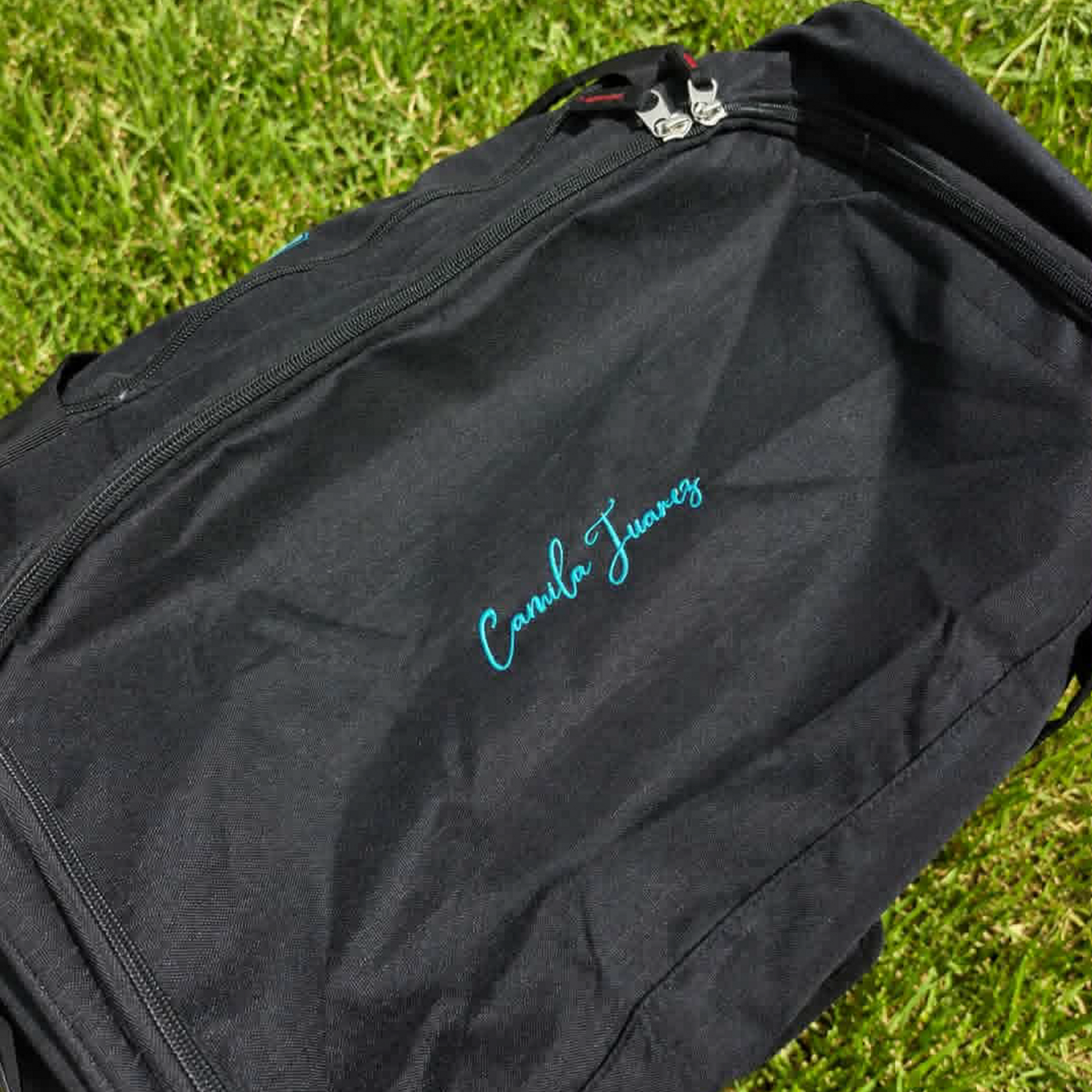 Pasadena Memorial Mavericks marching band duffle bag with student name embroidered on top