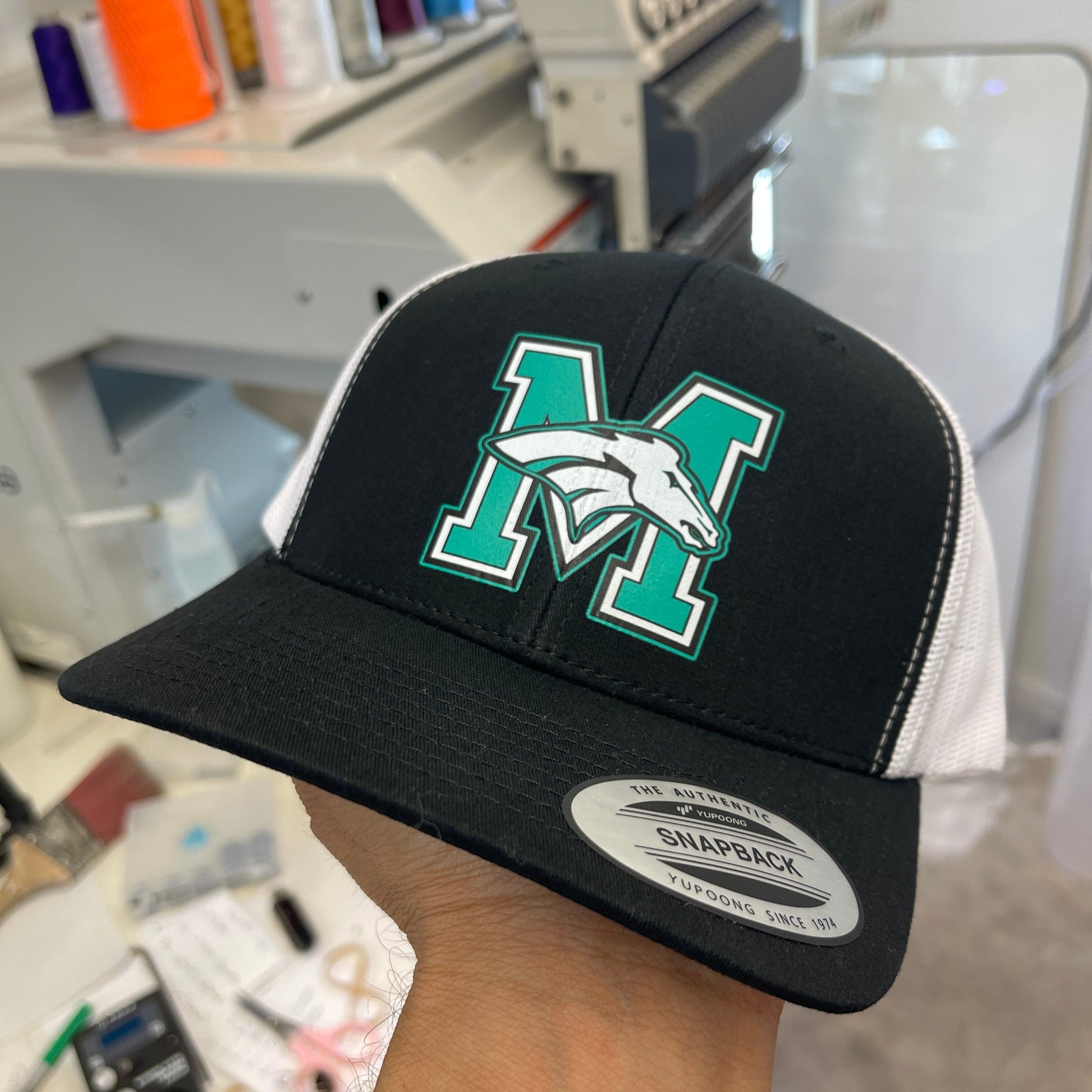 Pasadena Memorial High School Mavericks White and Black KINETIC Show Hat
