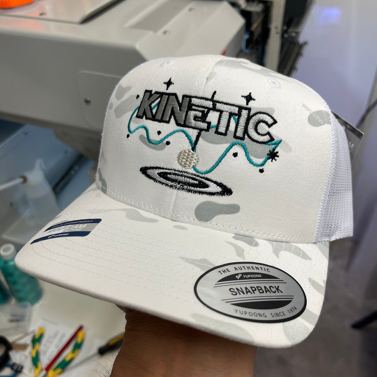 Pasadena Memorial High School Mavericks White Camo KINETIC Show Marching Band Hat