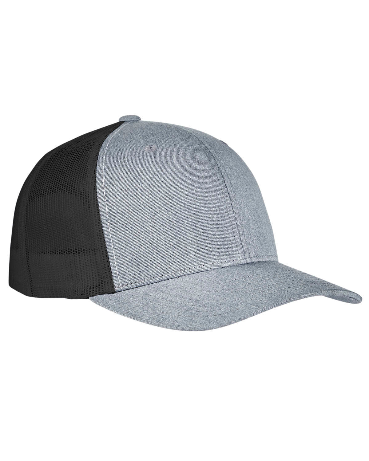Cheap Affordable Custom Hats Caps Custom Leather and Wood Patches Engraved With Your Logo Hats Black Yupoong Heather Grey