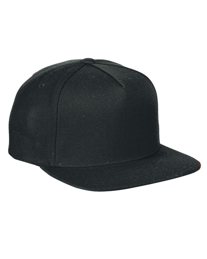Cheap Affordable Custom Hats Caps Custom Leather and Wood Patches Engraved With Your Logo Hats Black Yupoong Flatbill Snapbacks