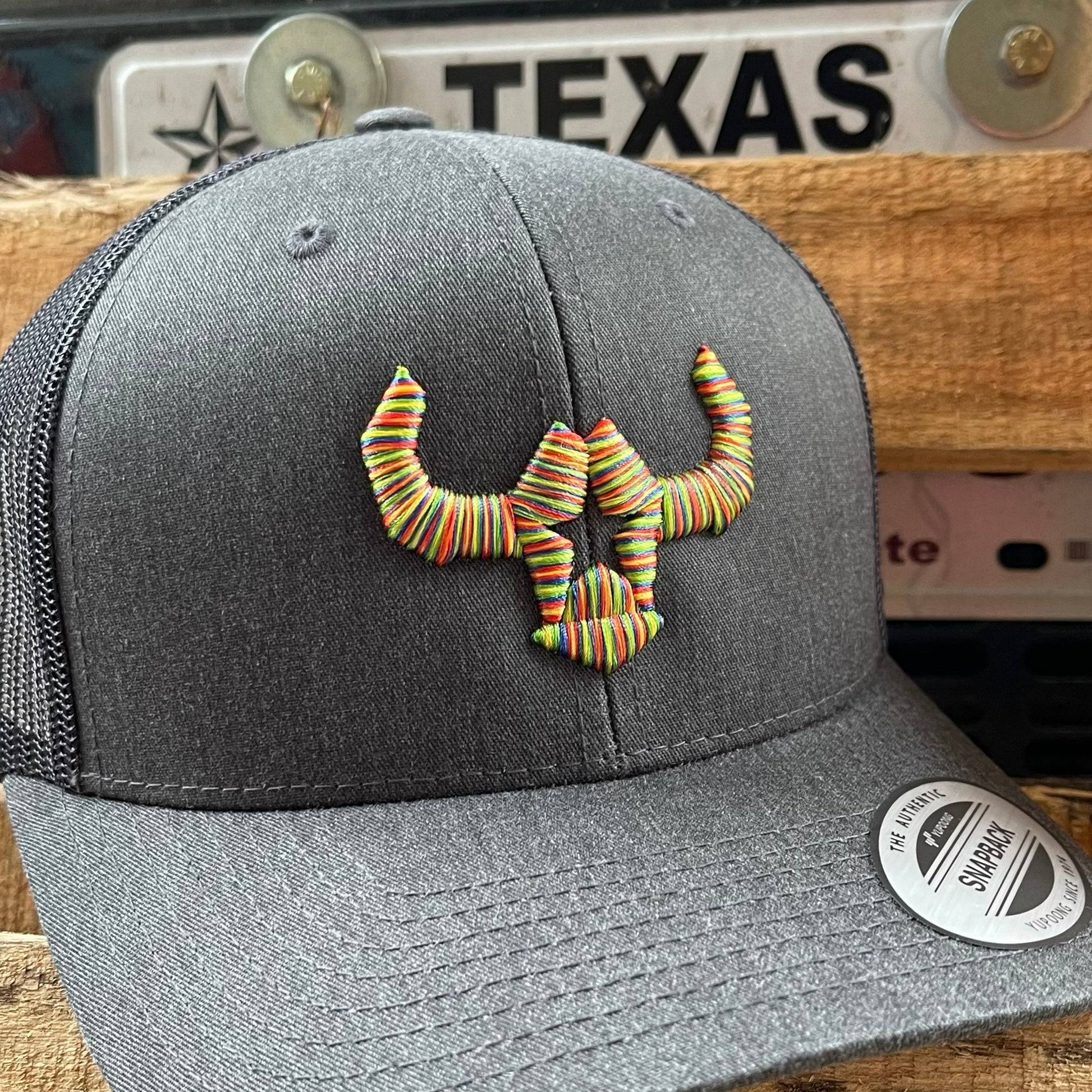 Cheap Custom Hats Caps 6006 Yupoong Heather Grey SnapBack Trucker Hat Affordable Custom Hats With Your Logo Leather Patches